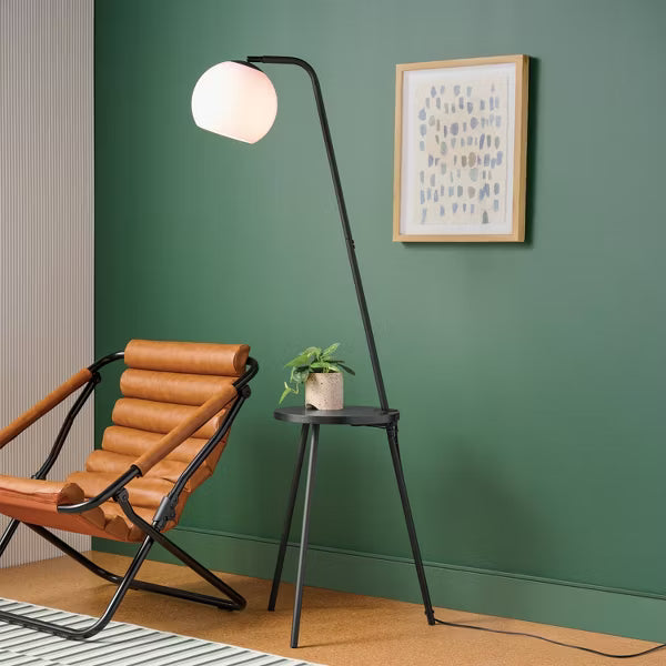 Shelf Floor Lamp with USB Black