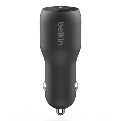 2-Port 37W USB-C/USB-A Power Delivery Car Charger with 3.3' USB-C/USB-C Cable