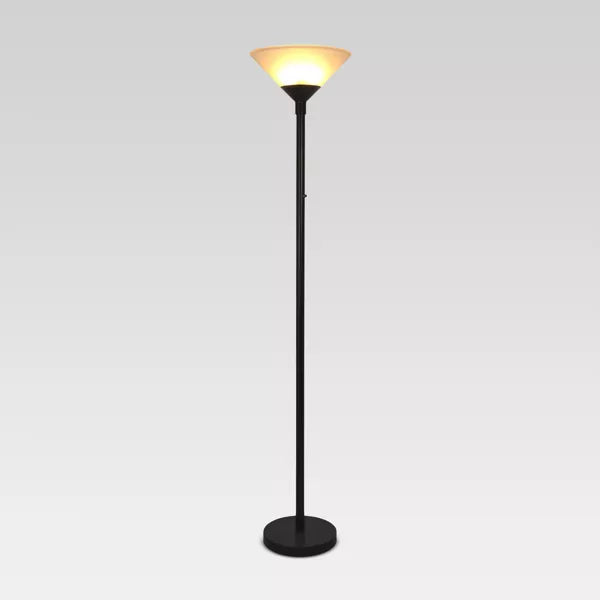 Torchiere Floor Lamp with Glass Shade