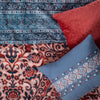 8pc Printed Paisley with Border Comforter Bedding Set Rose/Blue King