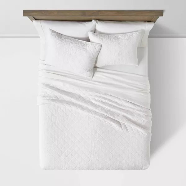 Diamond Stitch Cotton Linen Quilt Full/Queen