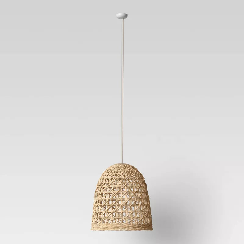 Large Corn Rope Pendant Lamp Light Brown