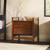 Angled 2 Drawer Solid Wood Nightstand