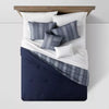 5pc Reversible Heathered Herringbone Stripe Comforter Set - Full/Queen