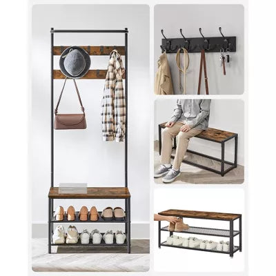 Hall Tree with Bench and Shoe Storage