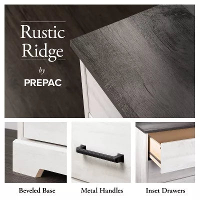 King Rustic Ridge Farmhouse Panel Headboard Washed White - King
