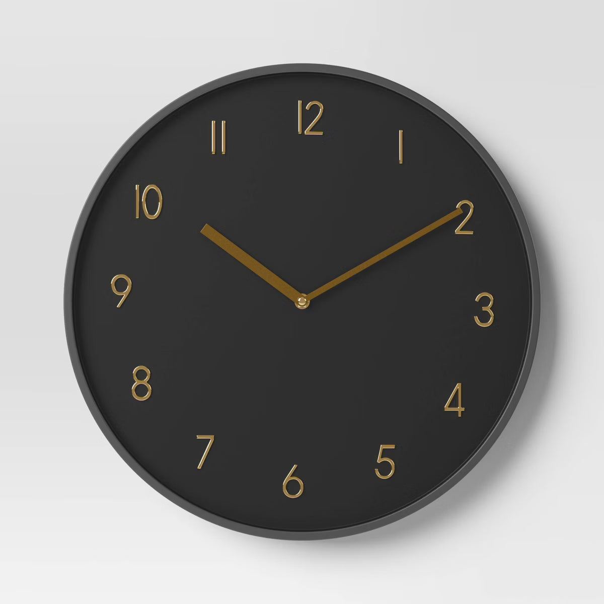 16" Luxe Wall Clock - Black/Brass SHOWROOM ITEM