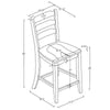 2pk Wood Ladder Back Counter Stool