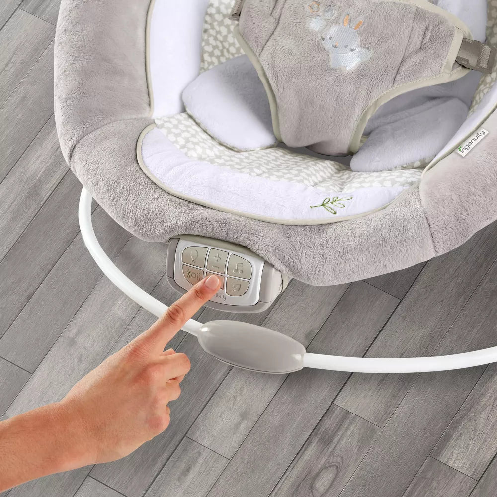 Baby Bouncer Seat, Light Up Toy Bar, Bunny Tummy Time Pillow Mat