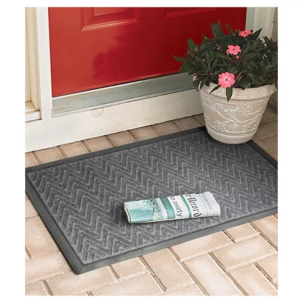 Gateway Utility Doormat Charcoal -  Indoor Outdoor Low Pile Geometric Floor Mat, Rubber Backing 3'X5'