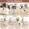7-in-1 Toddler Climbing Toy Set with Reversible Ramp Convertible Step Stool Multi-colored/Natural