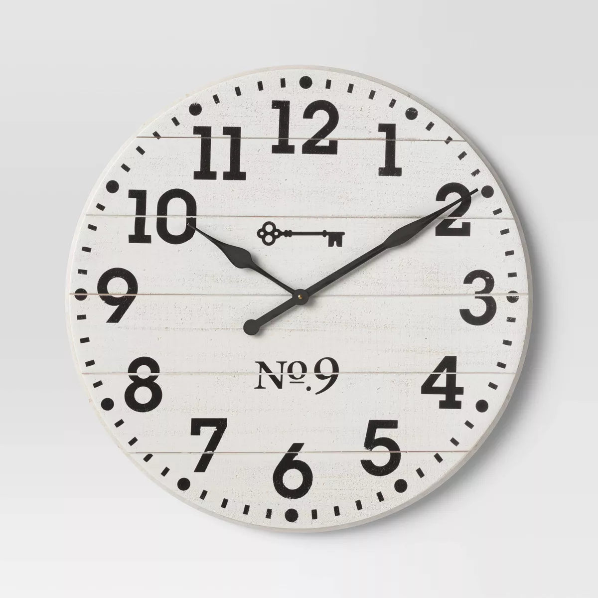 Farmhouse Wood Wall Clock White - Rustic Indoor Timepiece, Round Shape