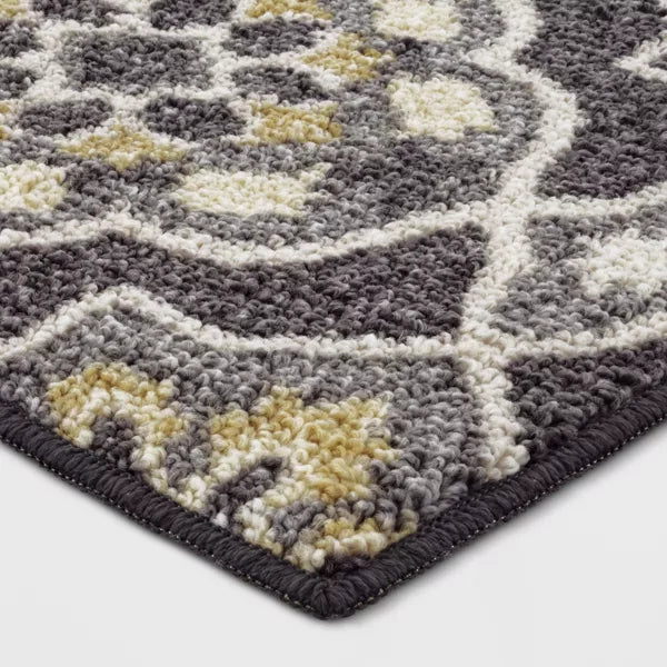 Washable Rowena Rug Charcoal Gray 2'x7' Runner
