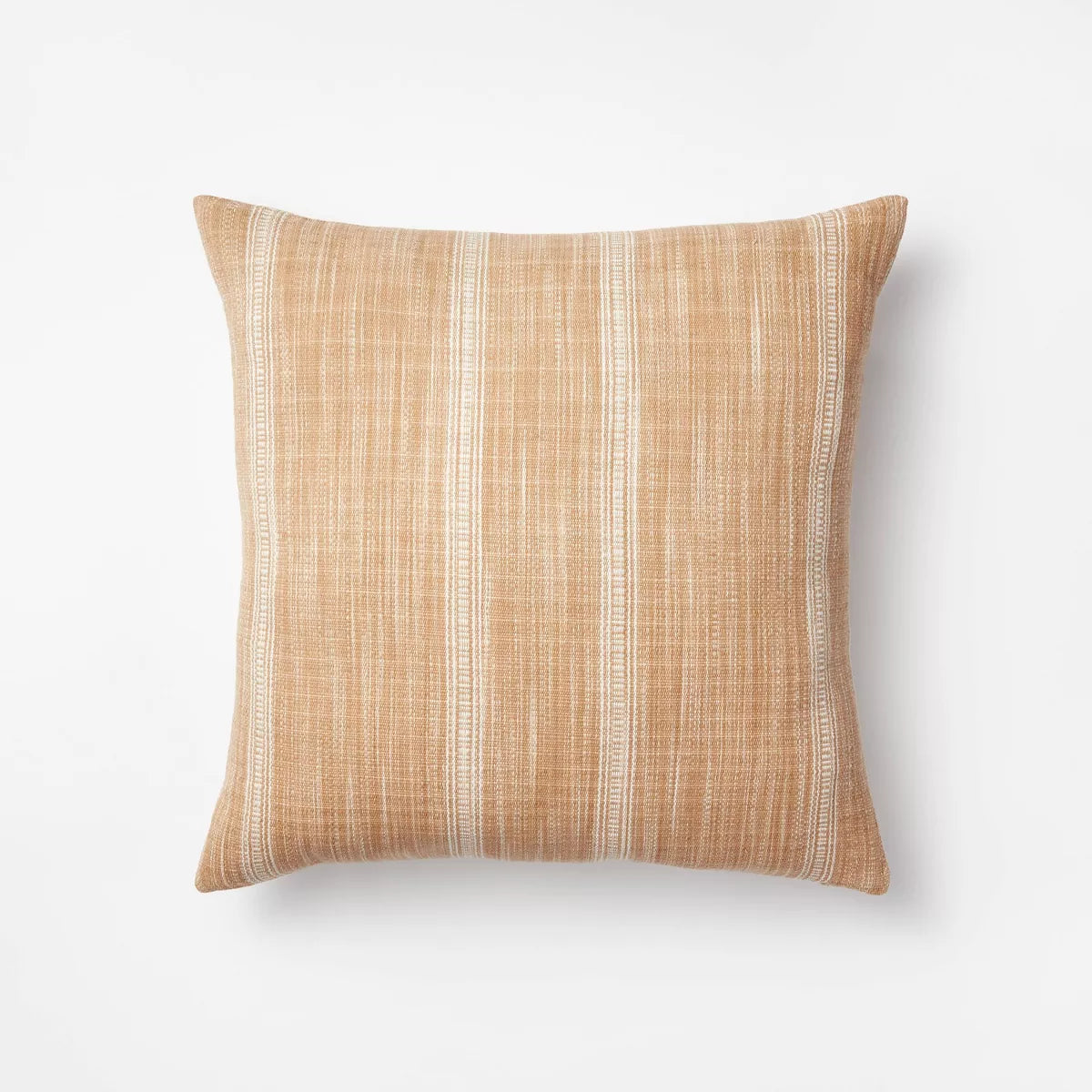 Woven Striped Square Throw Pillow Camel/Cream