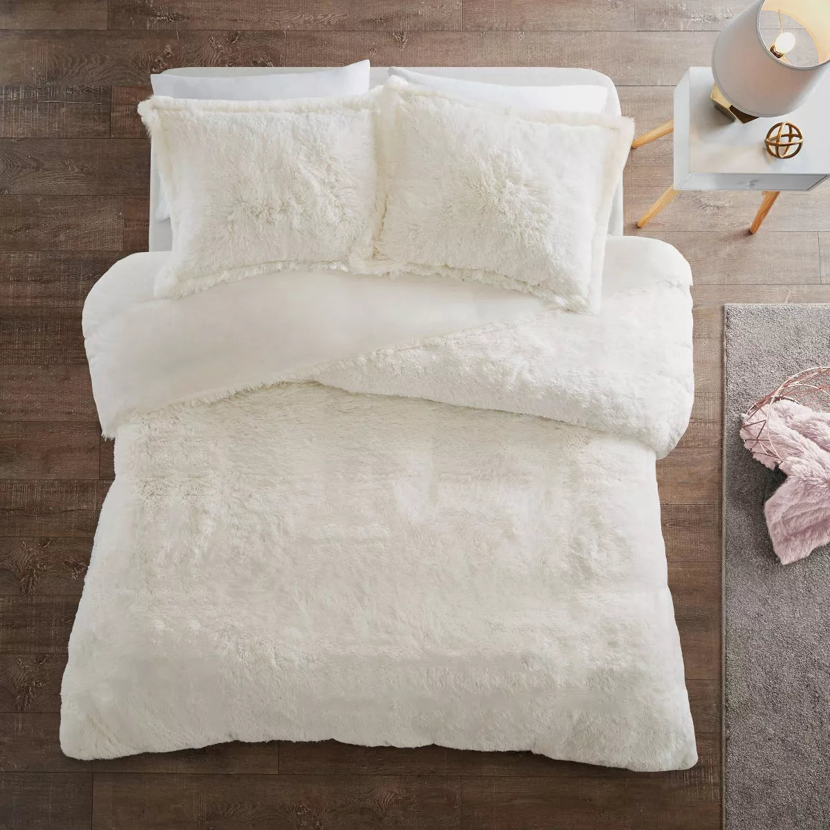 Leena Shaggy Faux Fur Duvet Set - Full/Queen