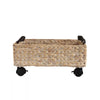 Adaline Classic Farmhouse Handwoven Hyacinth Rectangular Underbed Storage Bin with Wheels and Handles