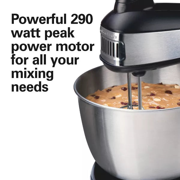 Hand/Stand Mixer 6-Speed Kitchen Mixer, Stainless Steel Bowl