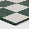 Checkered Area Rug Ivory/Green - 4'x5'6