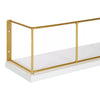 2pk Benbrook Wood and Metal Wall Shelf Set White