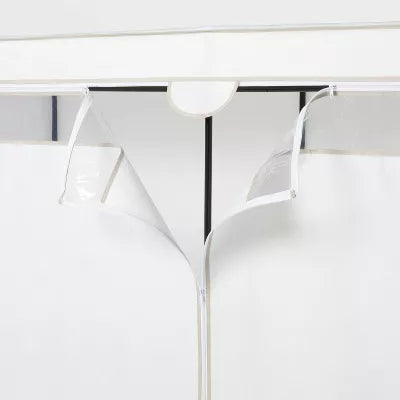 Covered Storage Closet White - Portable Garment Rack