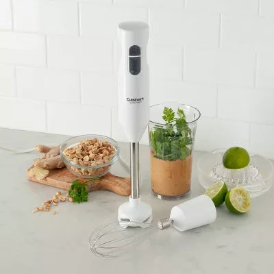 Quick-Prep Single-Speed Hand Blender - White: Immersion Blender, Stainless Steel