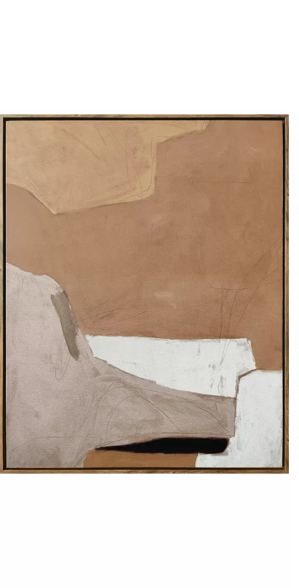 1-Piece Earth Abstract Framed Canvases Brown