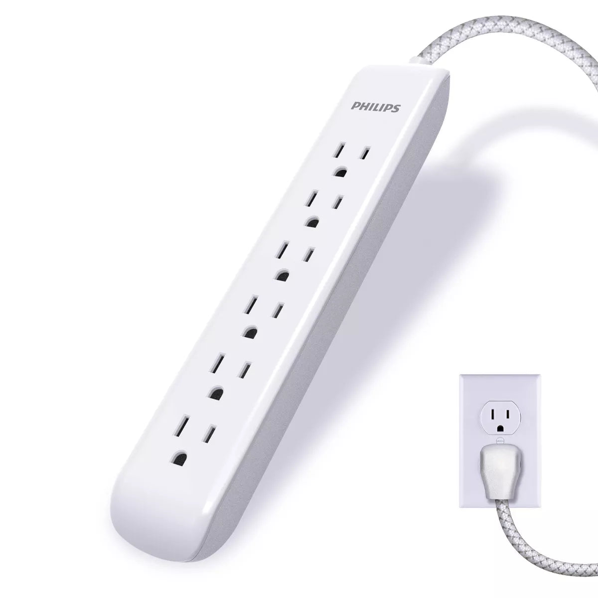 Philips 6-Outlet Surge Protector with 6ft Extension Cord, final cut