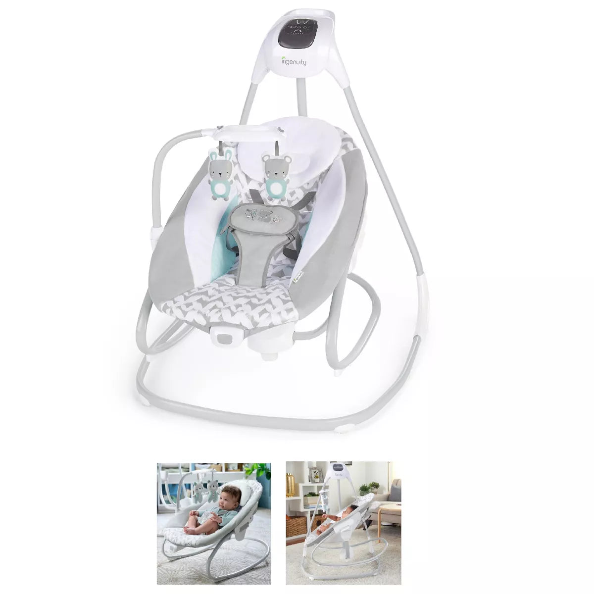 2-in-1 Multi-Direction Compact Baby Swing & Rocker with Vibrations - Raylan