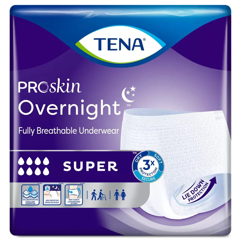 ProSkin Overnight Super Protective Disposable Underwear Pull On with Tear Away Seams X-Large - Set of 4