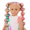 Rainbow Hair Grow Doll with Hair Clips and Styling Book Accessories