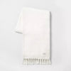 Knotted Fringe Throw Blanket White - Hearth & Hand™ with Magnolia: Cotton Dobby Weave, Farmhouse Style, 55x80