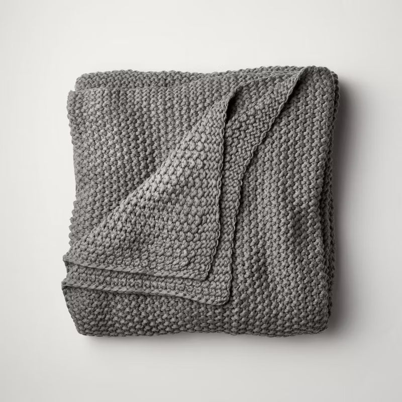 Chunky Knit Bed Blanket - King