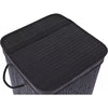 Bamboo Square Laundry Hamper with Lid and Cloth Liner - Black