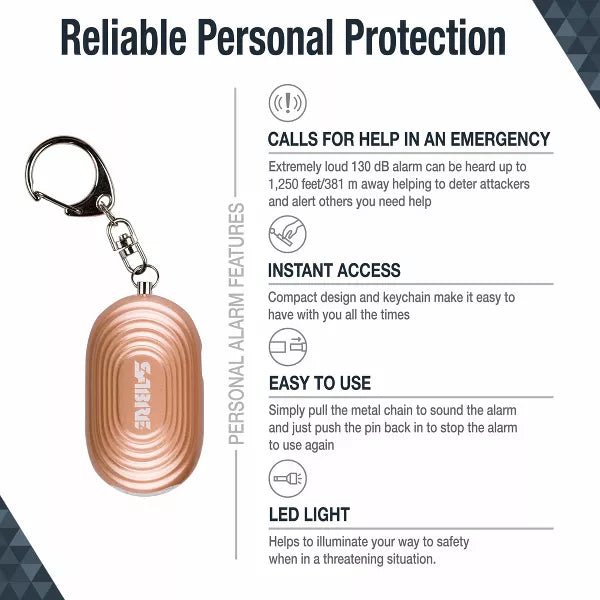 2-in-1 Personal Alarm Light Rose Gold, final cut