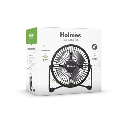 USB Powered Adjustable Head Personal Desk Fan Black