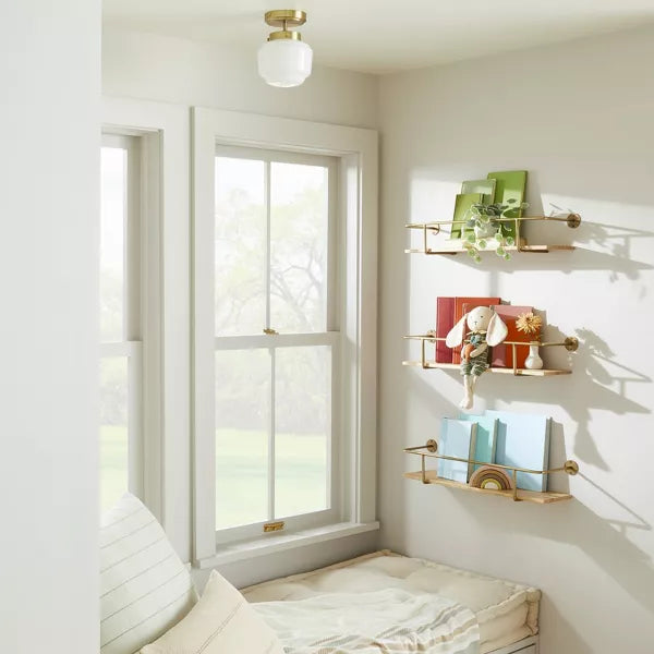 Milk Glass Semi-Flush Mount Ceiling Light