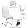 Set of 2 Faux Leather Dining Chairs with Metal Legs