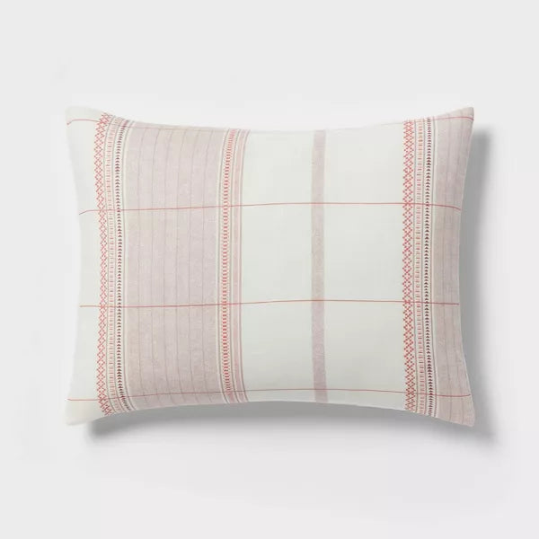 8pc Stripe Boho Comforter Set Mauve King