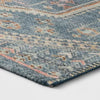 Washable Persian Style Medallion Accent Rug Blue Traditional Flat Pile - 2'3
