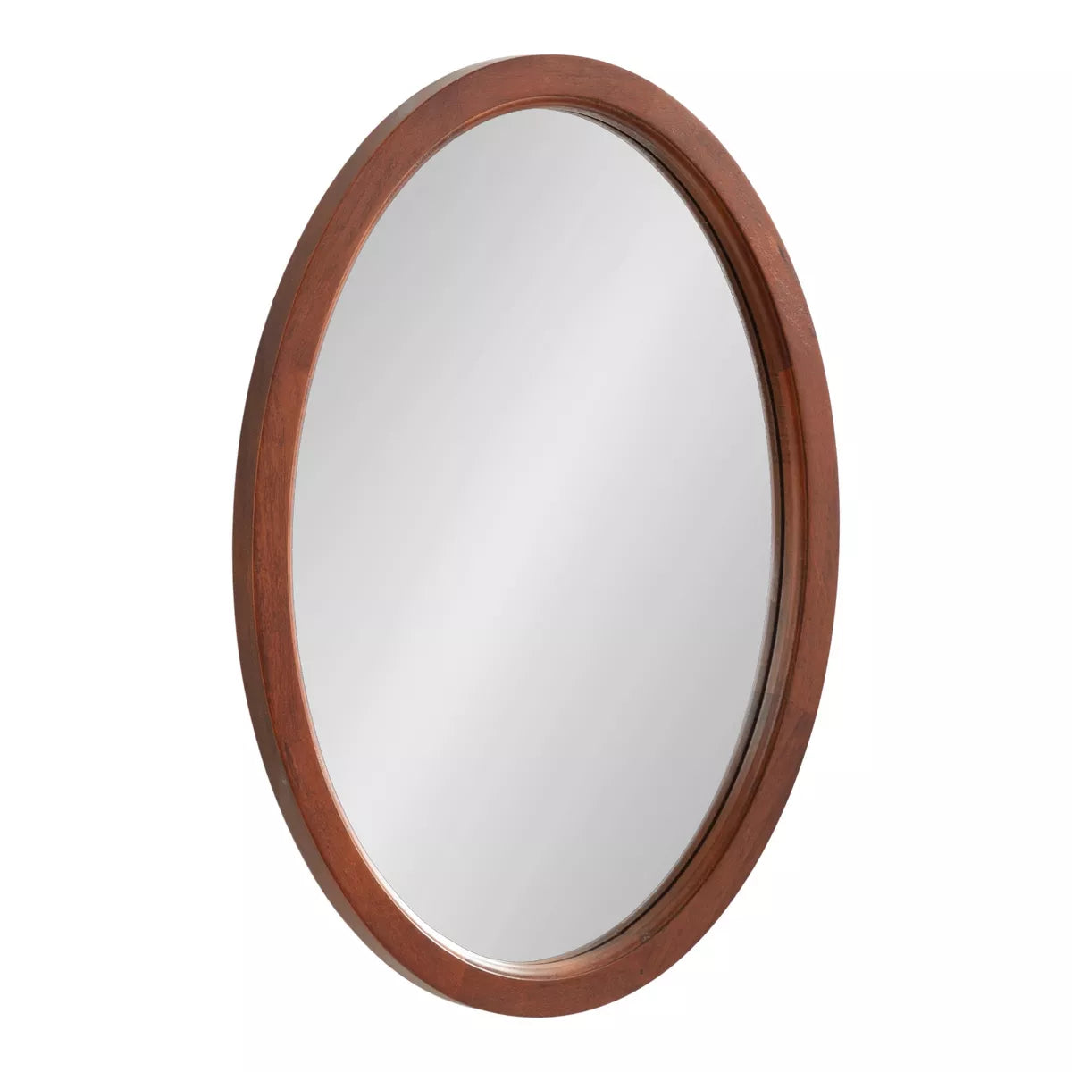 18"x24" Hogan Oval Framed Wall Mirror - Walnut Brown SHOWROOM ITEM