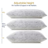 King Memory Foam Bamboo Pillow, Set of 2 - Adjustable Removable Cover