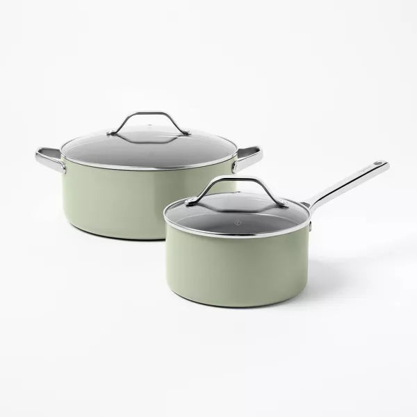 7pc Nonstick Ceramic Coated Aluminum Cookware Set