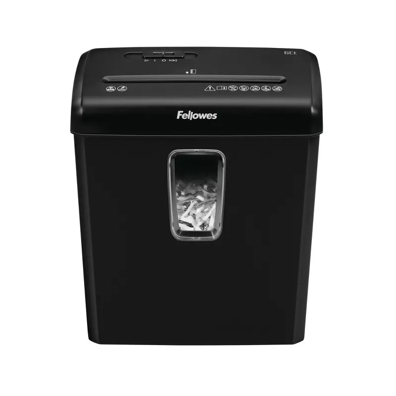 Powershred 6ct Cross-Cut Paper Shredder - Black: Shreds Credit Cards & Staples, Jam-Resistant, Auto Start