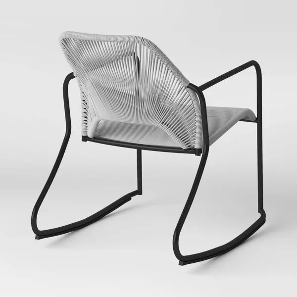 Fisher Stack & Wicker Outdoor Patio Chair, Rocking, Gray
