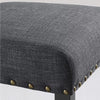 Biony Fabric Dining Chairs with Nailhead Trim, Gray, Set of 4