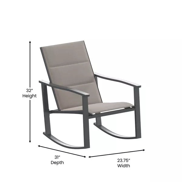 1-Piece Flex Comfort Outdoor Rocking Chairs with Steel Frames