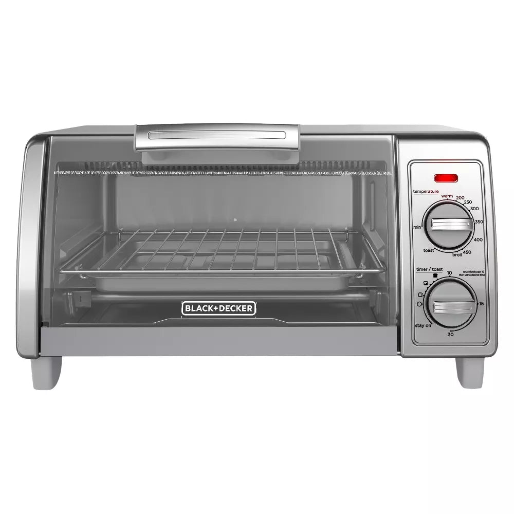 BLACK+DECKER 4 Slice Toaster Oven - Silver