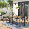 Rectangle A-Frame Pergola Outdoor Patio Dining Table Black