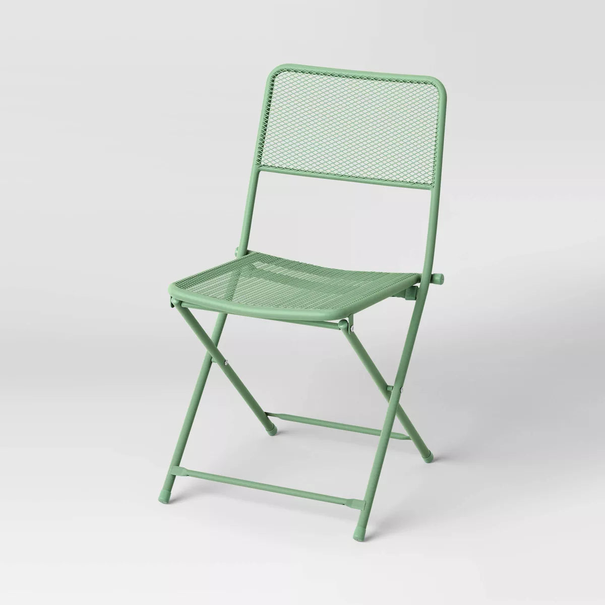 SET OF 4 Metal Mesh Outdoor Portable Patio Folding Chairs, SHOWROOM ITEM