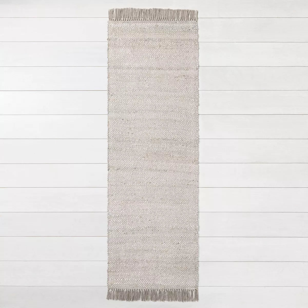 Bleached Jute Fringe Rug